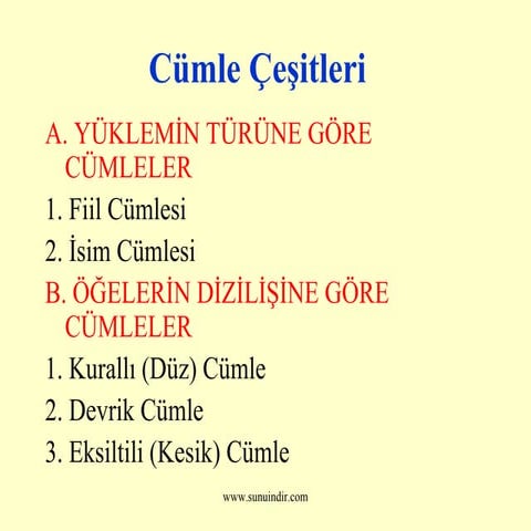 Cümle çeşitleri