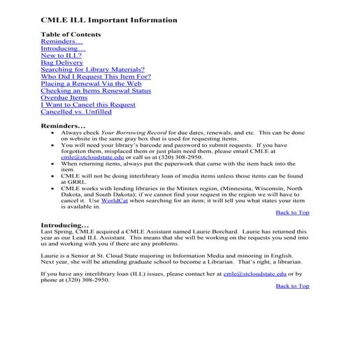 CMLE ILL Important Information