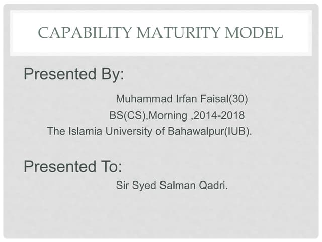 CMM Presentation