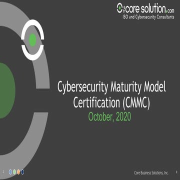 Cybersecurity Maturity Model Certification (CMMC)