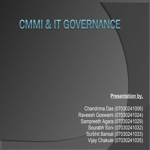 CMMi & IT Governance