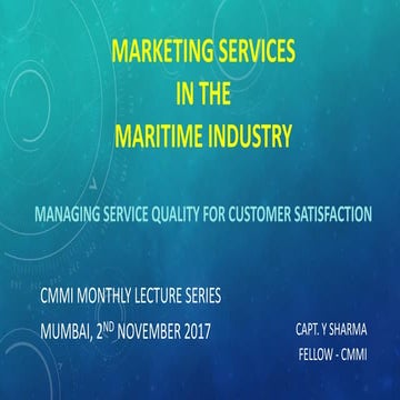 Cmmi lecture on Services Marketing
