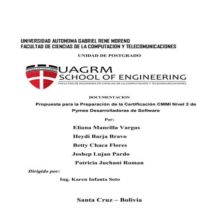 Propuesta para la Preparación de la Certificación CMMI Nivel 2 de Pymes Desar...