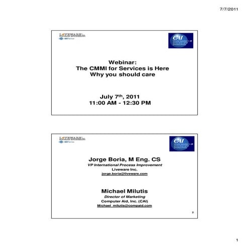 Cmmi svc   july 2011