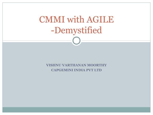Cmmi with Agile - Demystified
