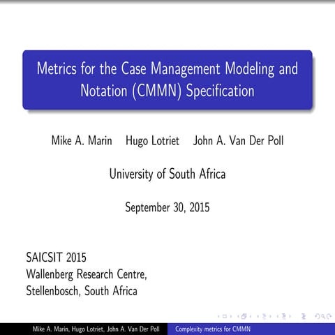 Metrics for the Case Management Modeling and Notation (CMMN) Specification