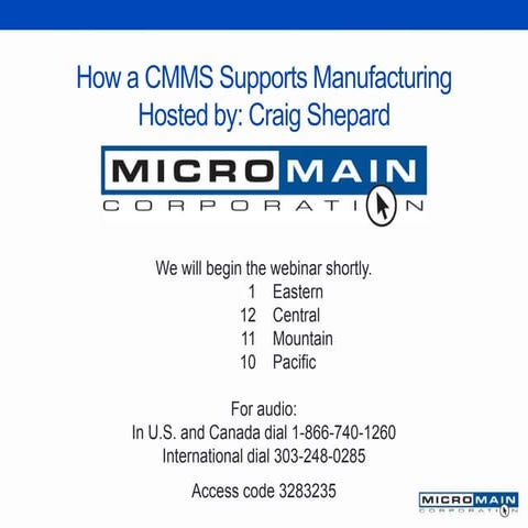 CMMS For Manufacturing