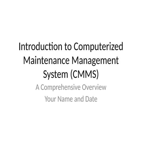 CMMS Presentation template to be enriched