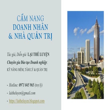 Cẩm nang nhà quản trị và doanh nhân - lại thế luyện