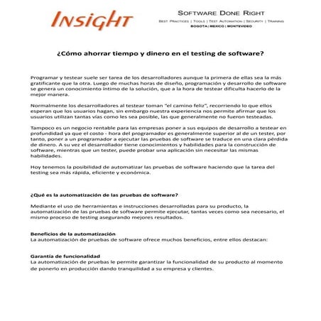 Ahorre tiempo y dinero en el testing de software