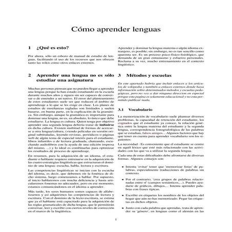 Cómo aprender lenguas-Ingles