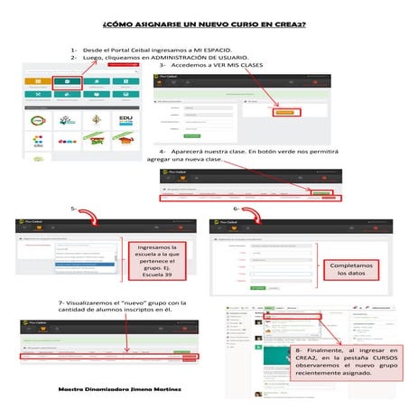 Cómo asignarse un nuevo curso en crea2