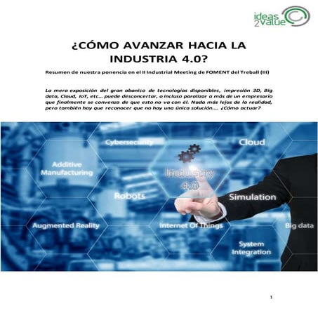 Cómo avanzar hacia la industria 4.0