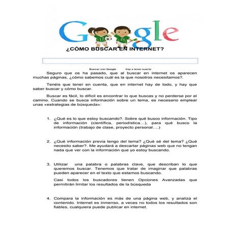 Las 10 cosas que debes saber para buscar información en Internet | PDF