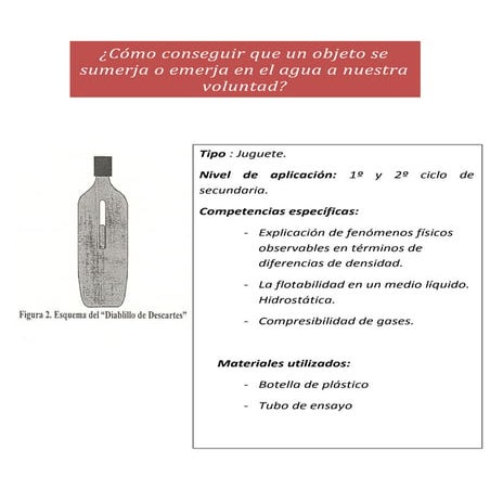 Cómo conseguir que un objeto se sumerja o emerja en el agua a nuestra voluntad