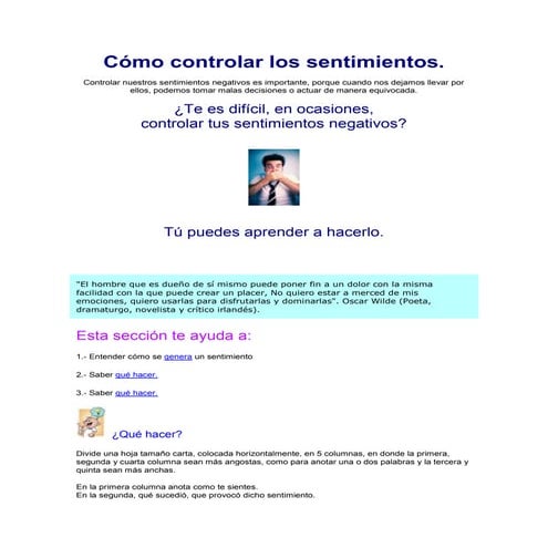 Cómo controlar los sentimientos