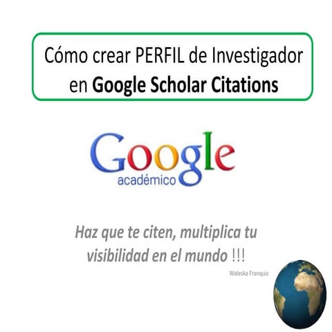 Cómo crear perfil en google scholar