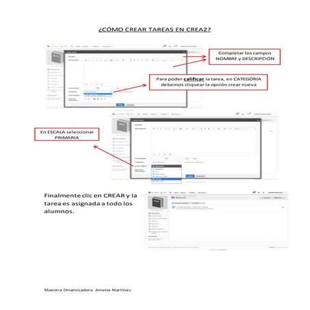 Cómo crear tareas en CREA2
