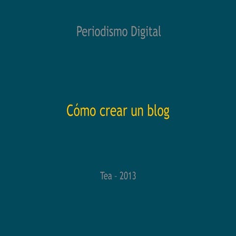 Cómo crear un blog