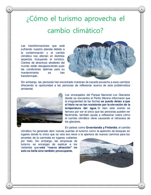 ¿Cómo el turismo aprovecha el cambio climático?