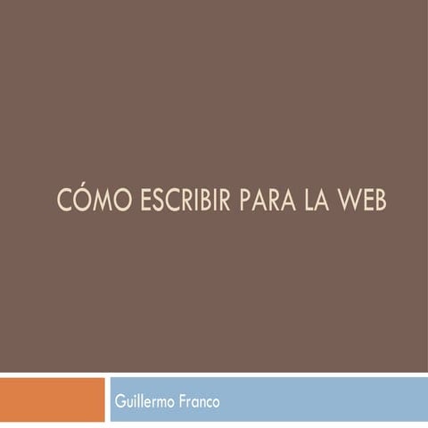 Cómo escribir para la web