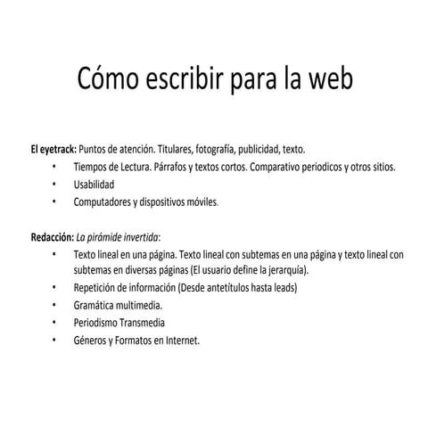 Cómo escribir para la web