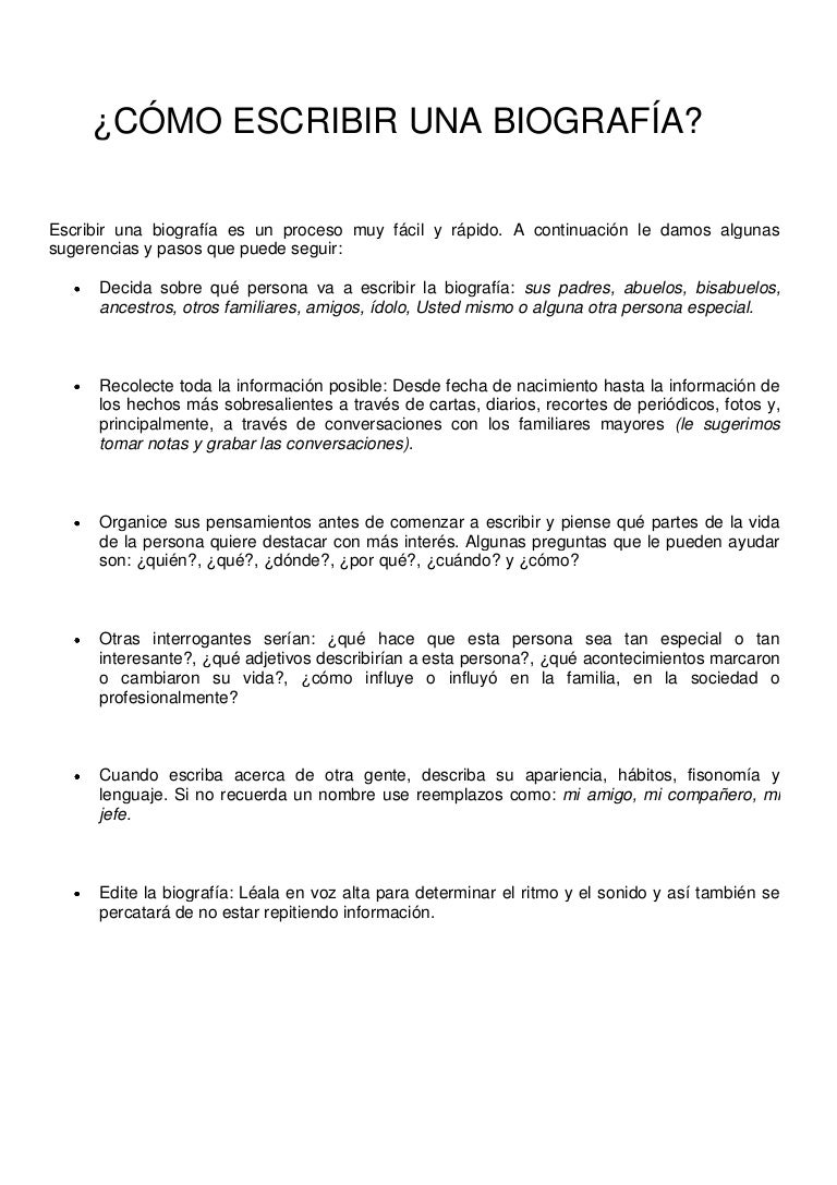 Como Se Redacta Una Biografia abstractor Como Se Redacta Una Biografia abstractor
