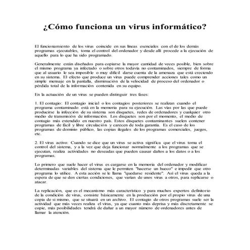 Cómo funciona un virus informático