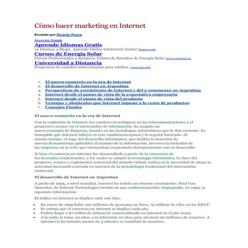 Cómo hacer marketing en internet