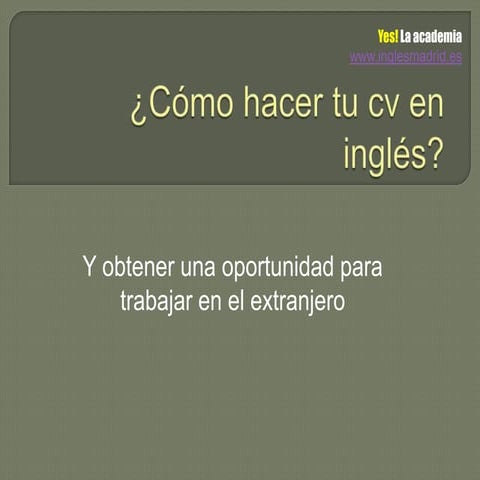 Cómo hacer tu cv en inglés