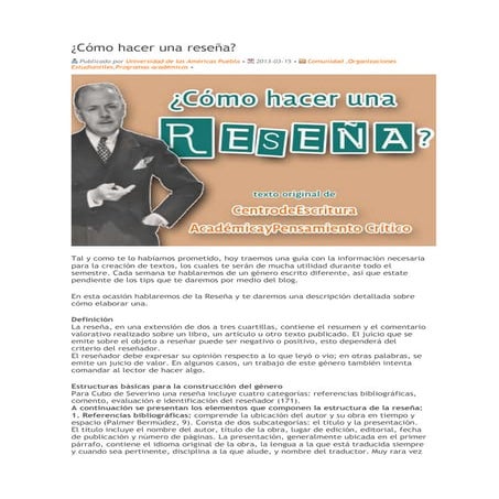 Plantilla elaboración reseñas | PDF