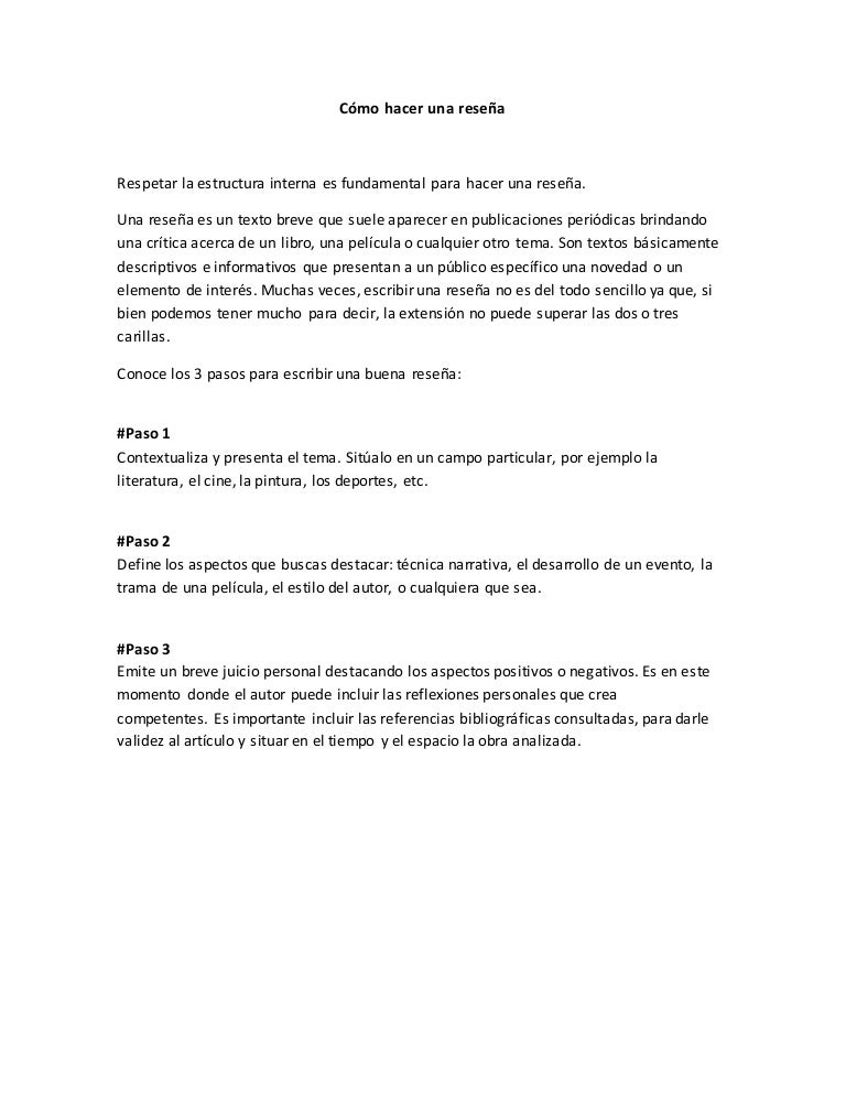Cómo hacer una reseña