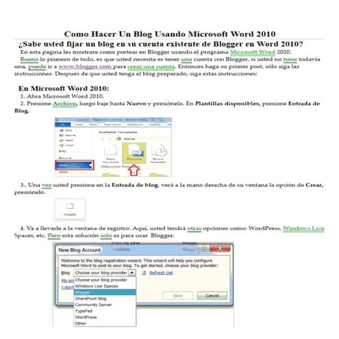 Cómo hacer un blog desde word | DOC