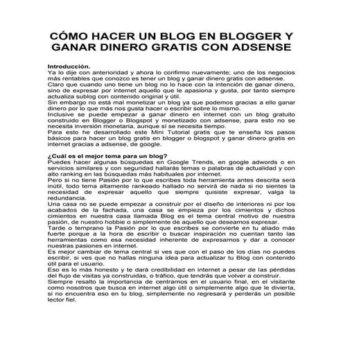 CóMo Hacer Un Blog En Blogger Y