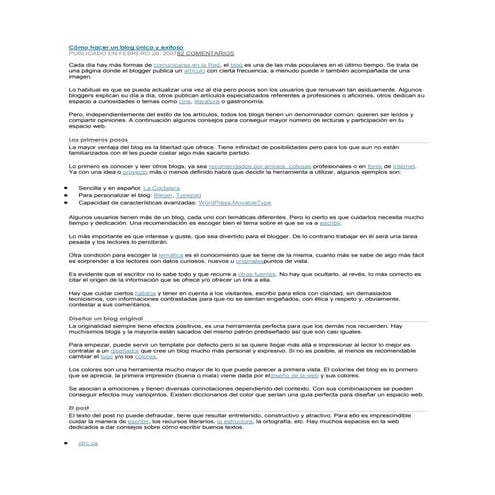 Cómo hacer un blog único y exitoso