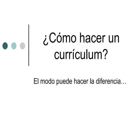 Cómo hacer un currículum