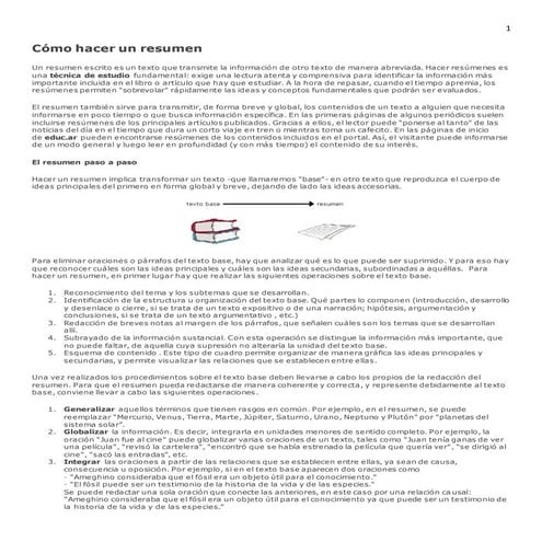 Cómo hacer un resumen