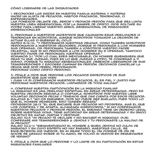 Cómo liberarse de las iniquidades