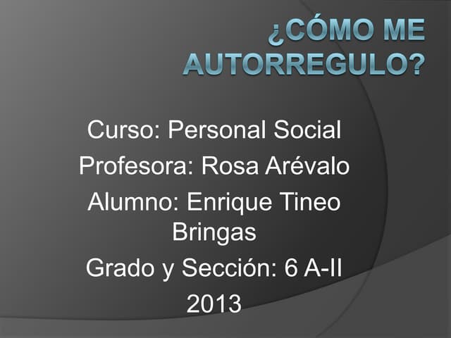 Cómo me autorregulo