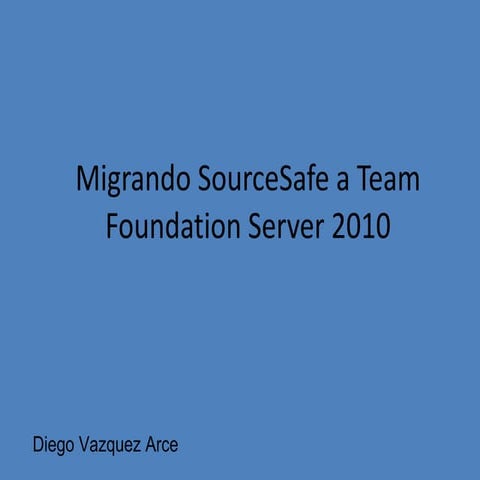Cómo migrar de source safe a team foundation server 2010