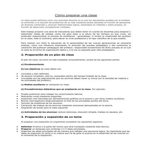 Cómo preparar una clase 