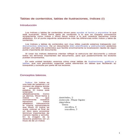 Cómo realizar índices con ayuda de word