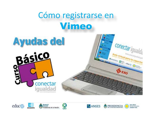Cómo registrarse en vimeo