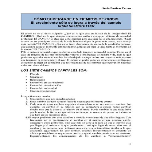 Cómo superar los tiempos de crisis