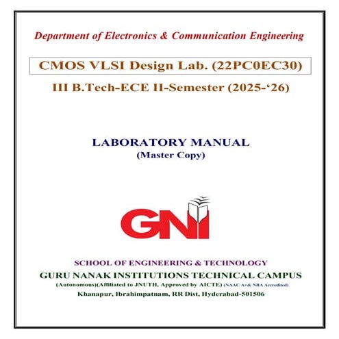 CMOS VLSI Design LaboratoryCMOS VLSI Design Laboratory