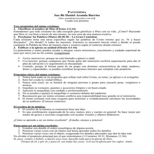 ¿Cómo trabajar en el ministerio de la pantomima?