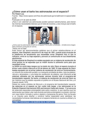 Cómo usan el baño los astronautas en el espacio? - Abril 4, 2024 - space.com