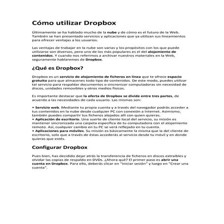 Cómo utilizar dropbox