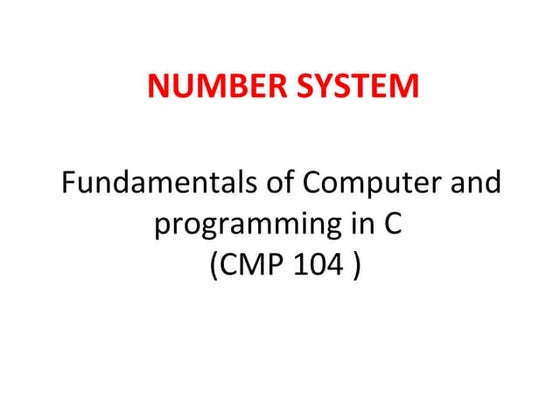 Number System in CoMpUtEr | PPTX