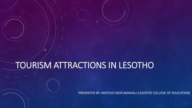 TOURISM ATTRACTION IN LESOTHO 2024.PPTX. | PPT